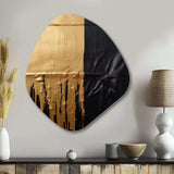 Essential Nature Abstract Gold And Black - Asymmetric Metal Wall Art