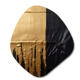 Essential Nature Abstract Gold And Black - Asymmetric Metal Wall Art