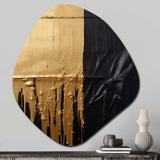 Essential Nature Abstract Gold And Black - Asymmetric Metal Wall Art