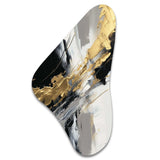 Golden River Wildness Abstract Gold And Black - Asymmetric Metal Wall Art