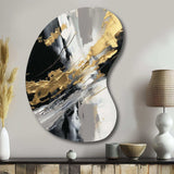 Golden River Wildness Abstract Gold And Black - Asymmetric Metal Wall Art