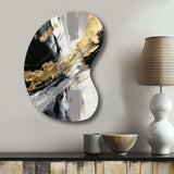 Golden River Wildness Abstract Gold And Black - Asymmetric Metal Wall Art