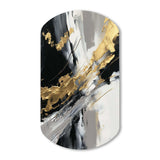 Golden River Wildness Abstract Gold And Black - Asymmetric Metal Wall Art