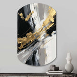 Golden River Wildness Abstract Gold And Black - Asymmetric Metal Wall Art