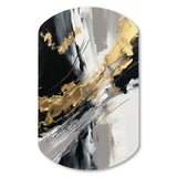 Golden River Wildness Abstract Gold And Black - Asymmetric Metal Wall Art