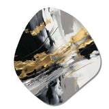 Golden River Wildness Abstract Gold And Black - Asymmetric Metal Wall Art