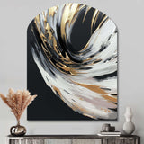 Golden River Wildness Abstract Gold And Black I - Asymmetric Metal Wall Art