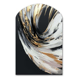 Golden River Wildness Abstract Gold And Black I - Asymmetric Metal Wall Art