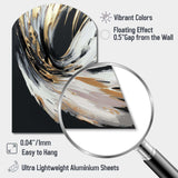 Golden River Wildness Abstract Gold And Black I - Asymmetric Metal Wall Art