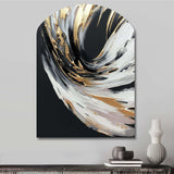 Golden River Wildness Abstract Gold And Black I - Asymmetric Metal Wall Art