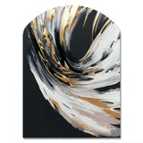 Golden River Wildness Abstract Gold And Black I - Asymmetric Metal Wall Art