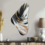 Golden River Wildness Abstract Gold And Black I - Asymmetric Metal Wall Art