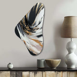 Golden River Wildness Abstract Gold And Black I - Asymmetric Metal Wall Art