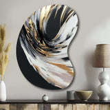 Golden River Wildness Abstract Gold And Black I - Asymmetric Metal Wall Art