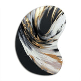 Golden River Wildness Abstract Gold And Black I - Asymmetric Metal Wall Art