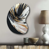 Golden River Wildness Abstract Gold And Black I - Asymmetric Metal Wall Art