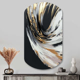 Golden River Wildness Abstract Gold And Black I - Asymmetric Metal Wall Art