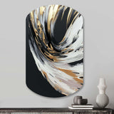 Golden River Wildness Abstract Gold And Black I - Asymmetric Metal Wall Art