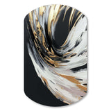 Golden River Wildness Abstract Gold And Black I - Asymmetric Metal Wall Art