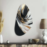 Golden River Wildness Abstract Gold And Black I - Asymmetric Metal Wall Art