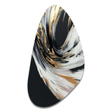 Golden River Wildness Abstract Gold And Black I - Asymmetric Metal Wall Art