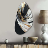 Golden River Wildness Abstract Gold And Black I - Asymmetric Metal Wall Art