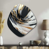 Golden River Wildness Abstract Gold And Black I - Asymmetric Metal Wall Art