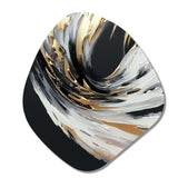 Golden River Wildness Abstract Gold And Black I - Asymmetric Metal Wall Art