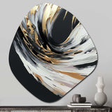 Golden River Wildness Abstract Gold And Black I - Asymmetric Metal Wall Art