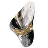 Golden River Wildness Abstract Gold And Black II - Asymmetric Metal Wall Art