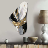 Golden River Wildness Abstract Gold And Black II - Asymmetric Metal Wall Art