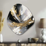 Golden River Wildness Abstract Gold And Black II - Asymmetric Metal Wall Art