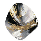 Golden River Wildness Abstract Gold And Black II - Asymmetric Metal Wall Art