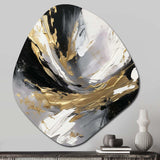 Golden River Wildness Abstract Gold And Black II - Asymmetric Metal Wall Art