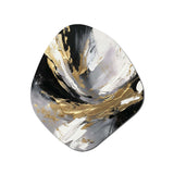 Golden River Wildness Abstract Gold And Black II - Asymmetric Metal Wall Art