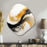 Immersion Dance Watercolor In Gold And Yellow - Asymmetric Metal Wall Art