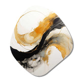 Immersion Dance Watercolor In Gold And Yellow - Asymmetric Metal Wall Art