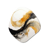 Immersion Dance Watercolor In Gold And Yellow - Asymmetric Metal Wall Art