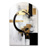 New Balance Dreams Abstract Gold And Black - Asymmetric Metal Wall Art