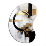 New Balance Dreams Abstract Gold And Black - Asymmetric Metal Wall Art