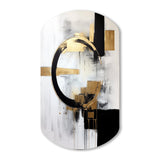 New Balance Dreams Abstract Gold And Black - Asymmetric Metal Wall Art