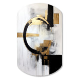 New Balance Dreams Abstract Gold And Black - Asymmetric Metal Wall Art