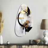 New Balance Dreams Abstract Gold And Black - Asymmetric Metal Wall Art