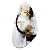 New Balance Dreams Abstract Gold And Black - Asymmetric Metal Wall Art