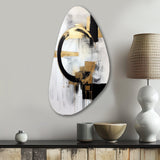 New Balance Dreams Abstract Gold And Black - Asymmetric Metal Wall Art