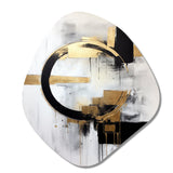 New Balance Dreams Abstract Gold And Black - Asymmetric Metal Wall Art