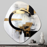 New Balance Dreams Abstract Gold And Black - Asymmetric Metal Wall Art