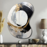 New Balance Dreams Abstract Gold And Black I - Asymmetric Metal Wall Art