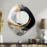 New Balance Dreams Abstract Gold And Black I - Asymmetric Metal Wall Art