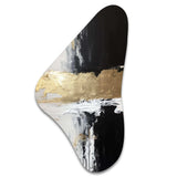 Horizontal Dimensions Abstract Gold Black - Asymmetric Metal Wall Art